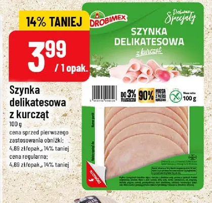Szynka delikatesowa z kurcząt Drobimex promocja w POLOmarket