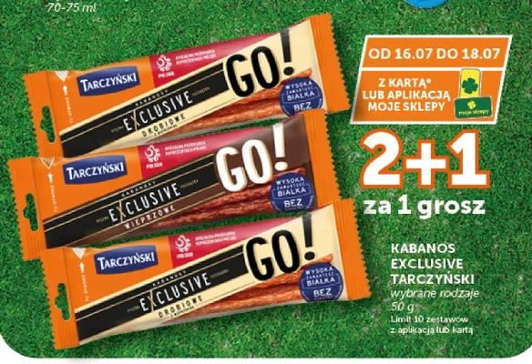 Kabanosy Exclusive Drobiowe z boczkiem Tarczyński Go! promocja w Groszek