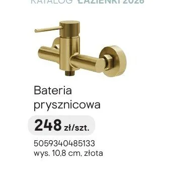 Bateria prysznicowa wys. 10,8 cm złota promocja w Castorama