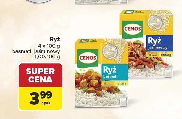Ryż jaśminowy Cenos 4-pak 100 g promocja w Carrefour