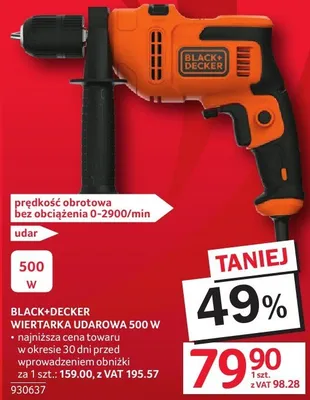 Wiertarka udarowa Black+Decker 500 W promocja w Selgros