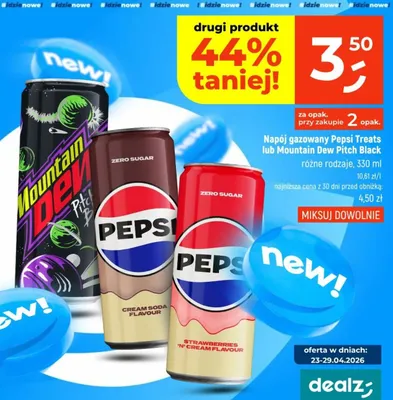 Napój gazowany Pepsi Treats Zero Sugar Strawberries 'N' Cream Flavour promocja w Dealz
