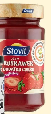 Dżem z truskawek bez dodatku cukru z ksylitolem Stovit promocja w Carrefour