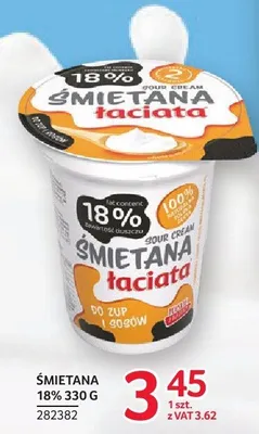 Śmietana 18% Łaciata promocja w Selgros