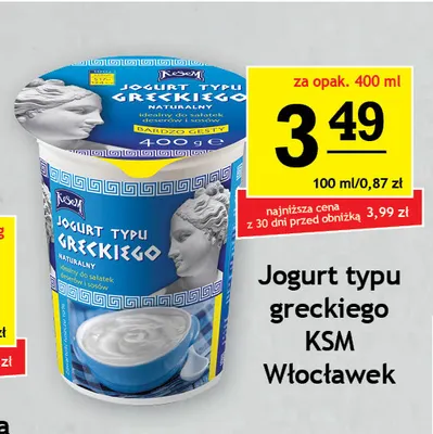 Jogurt typu greckiego KSM Włocławek promocja w Gram Market
