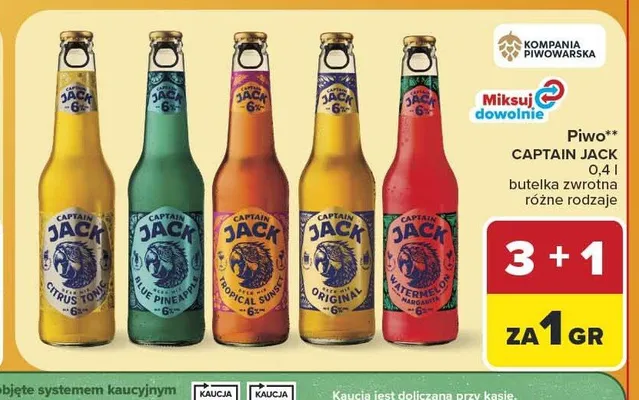 Piwo Captain Jack Watermelon Margarita promocja w Carrefour Market