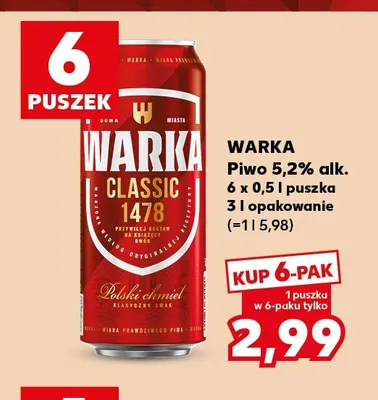 Piwo Warka 6-pak promocja w Kaufland