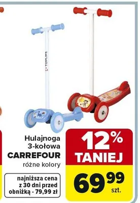 Hulajnoga 3-kołowa różne kolory promocja w Carrefour
