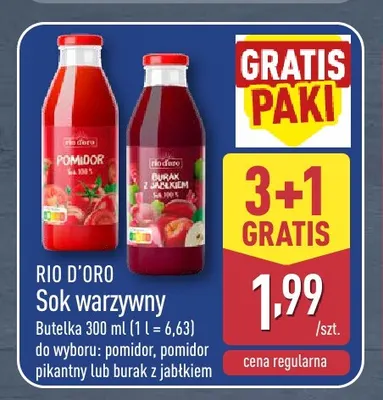 Sok warzywny pomidor Rio D'Oro promocja w Aldi