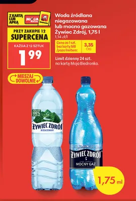 Woda źródlana mocno gazowana Żywiec Zdrój promocja w Biedronka