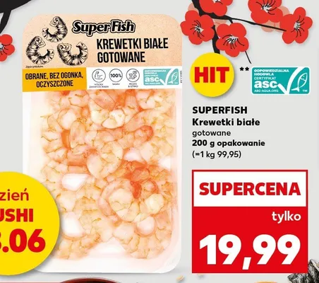 Krewetki białe gotowane SuperFish promocja w Kaufland