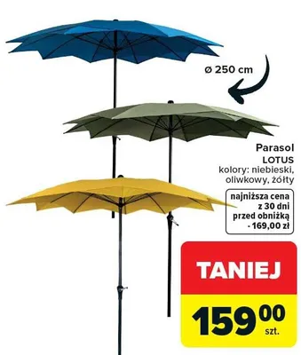 Parasol ogrodowy Lotus niebieski promocja w Carrefour