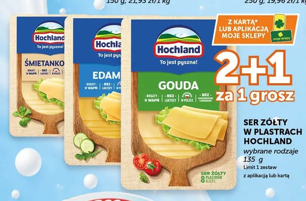 Ser żółty w plastrach Edam Hochland promocja w Groszek