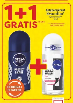 Antyperspirant Nivea roll-on Black & White Invisible Clear promocja w POLOmarket