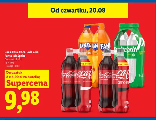 Napój gazowany Sprite 2-pak 1 l promocja w Lidl