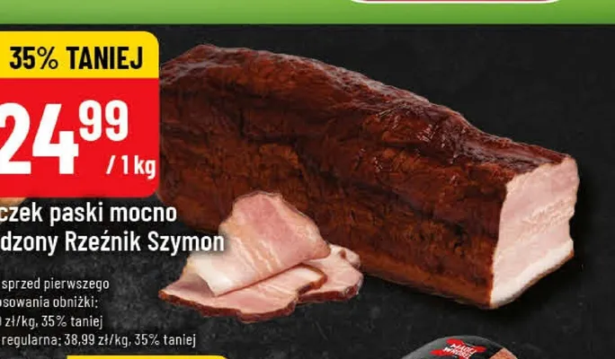 Boczek paski mocno wędzony Rzeźnik Szymon promocja w POLOmarket