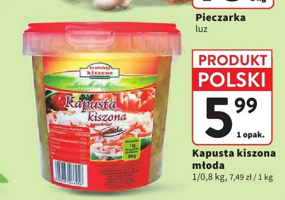 Kapusta kiszona młoda promocja w Intermarche
