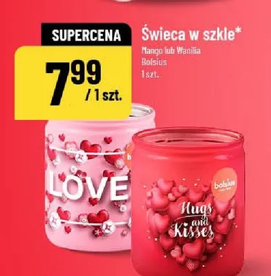 Świeca w szkle różne rodzaje (Wanilia, Róża) promocja w POLOmarket