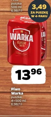 Piwo Warka Classic 4-pak 500ml promocja w Netto