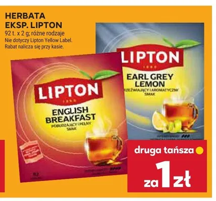 Herbata ekspresowa Lipton English Breakfast promocja w Stokrotka