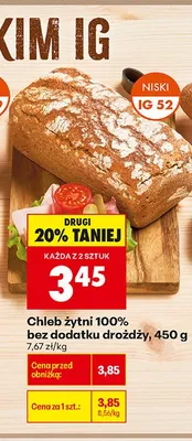 Chleb żytni 100% bez dodatku drożdży promocja w Biedronka