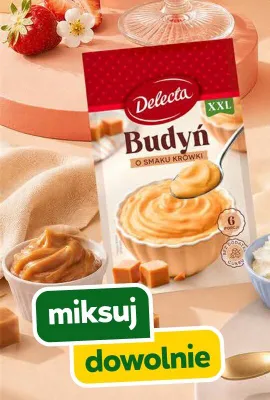 Budyń Delecta XXL o smaku krówkowym promocja w Stokrotka