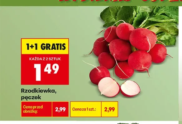Rzodkiewka pęczek promocja w Biedronka