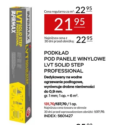 Podkład pod panele winylowe Lvt Solid Step Professional Afirmax promocja w Abra Meble