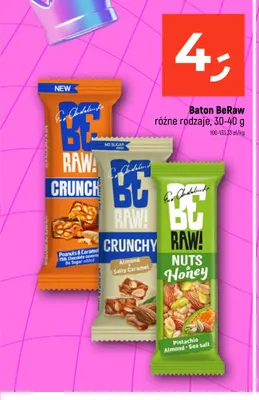 Baton BeRaw Crunch Peanuts & Caramel promocja w Dealz