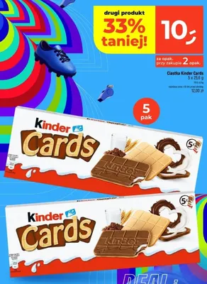 Ciastka Kinder Cards 5-pak promocja w Dealz