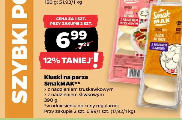 Kluski na parze z nadzieniem śliwkowym SmakMAK promocja w Netto