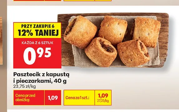 Pasztecik z kapustą i pieczarkami promocja w Biedronka