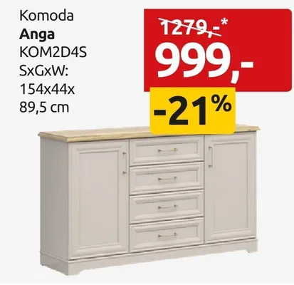 Komoda Anga KOM2D4S promocja w Black Red White