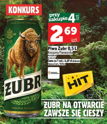 Piwo Żubr promocja w TOPAZ