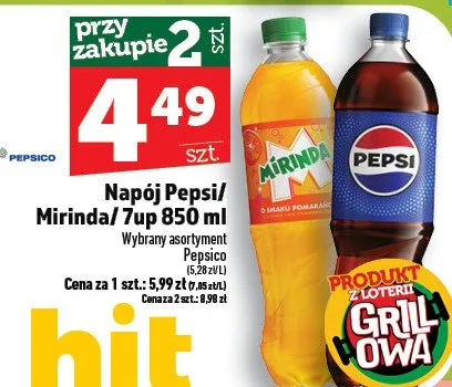 Napój Pepsi/Mirinda/7up promocja w TOPAZ