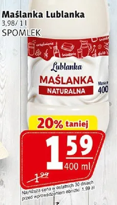 Maślanka Lublanka naturalna Spomlek promocja w Prim Market