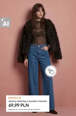 Jeansy wide leg z wysokim stanem promocja w Sinsay