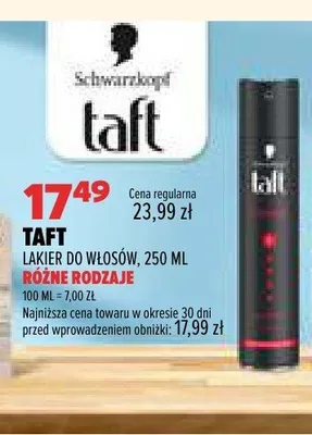 Lakier do włosów Schwarzkopf Taft promocja w Drogerie Natura