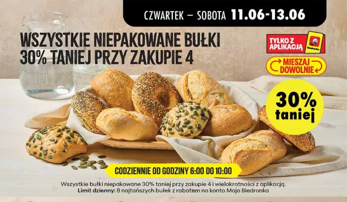 Bułki niepakowane promocja w Biedronka