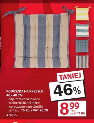 Poduszka na krzesło 40x40 cm promocja w Selgros
