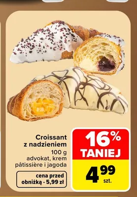 Croissant z nadzieniem krem pâtissière promocja w Carrefour Market