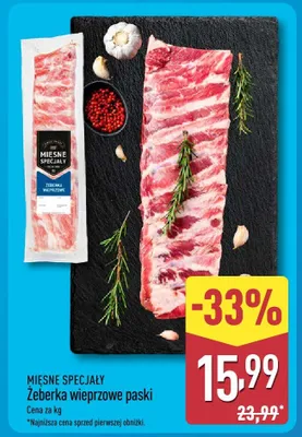 Żeberka wieprzowe paski promocja w Aldi