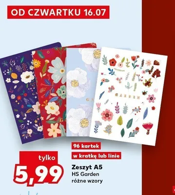 Zeszyt A5 HS Garden w kratkę promocja w Kaufland