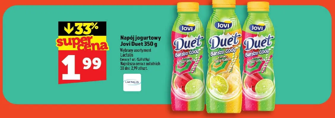 Napój jogurtowy Jovi Duet promocja w TOPAZ