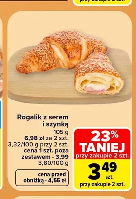 Rogalik z serem i szynką promocja w Carrefour