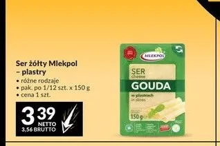 Ser żółty w plastrach Mlekpol promocja w Makro
