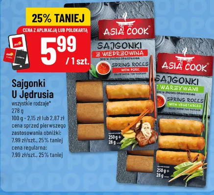 Sajgonki z warzywami Asia Cook U Jędrusia promocja w POLOmarket