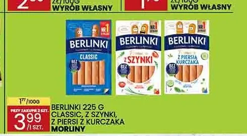 Parówki Berlinki z Piersi z Kurczaka Morliny promocja w Wafelek