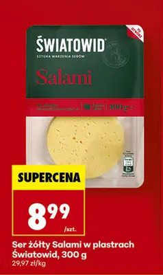 Ser żółty salami w plastrach Światowid promocja w Biedronka