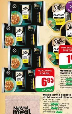 Mokra karma dla kota Classics koktajl drobiowy z domową ptycą Sheba promocja w Dino